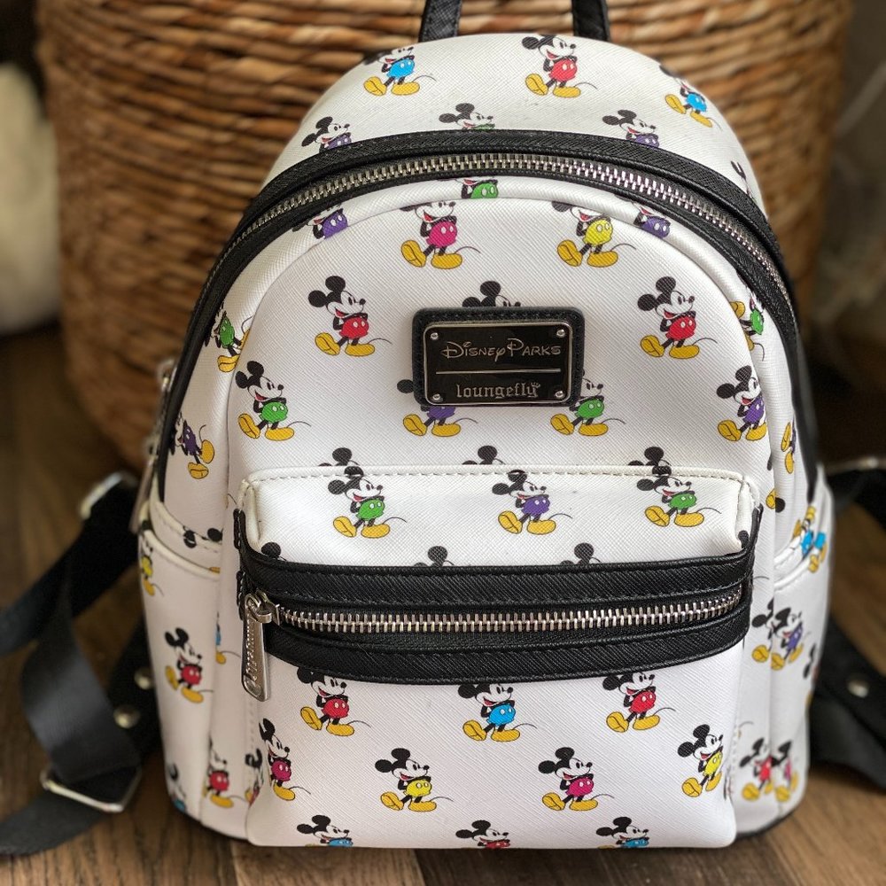 Disney Multicolor Mickey Mouse Loungefly Backpack Purse